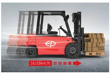 Im Vergleich zum klassischen CPD50F8 wurde die Fahrgeschwindigkeit des CPD50L1 auf 16/18 km/h verbessert, was den Lagerumschlag beschleunigt und die Transporteffizienz steigert.
