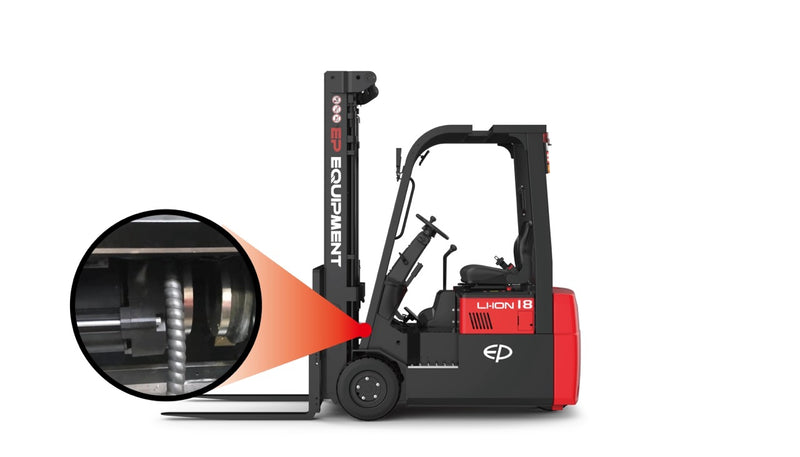 Die 80-Volt 2*5,0 kW Dual-Drive-Motoren bieten eine höhere Energieeffizienz als die regulären 48-Volt-Motoren, sodass die TVL-Serie ihre Produktivität auf 6 Arbeitsstunden pro Ladeeinheit erheblich gesteigert hat.